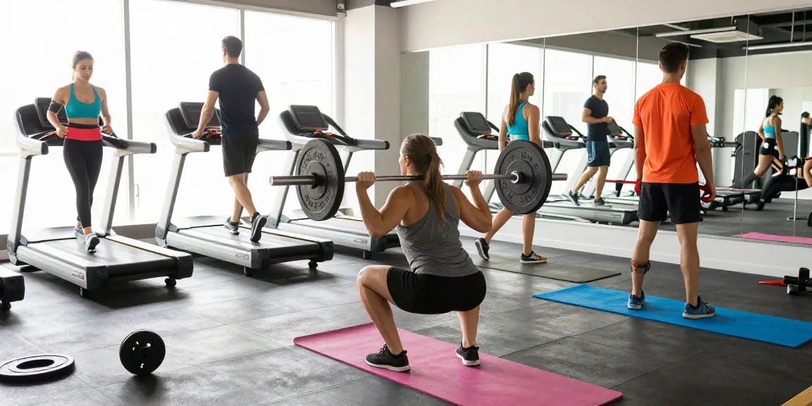 Steroidshop bietet eine motivierende Fitnessstudio-Atmosphäre mit vielseitigen Athleten beim Training.